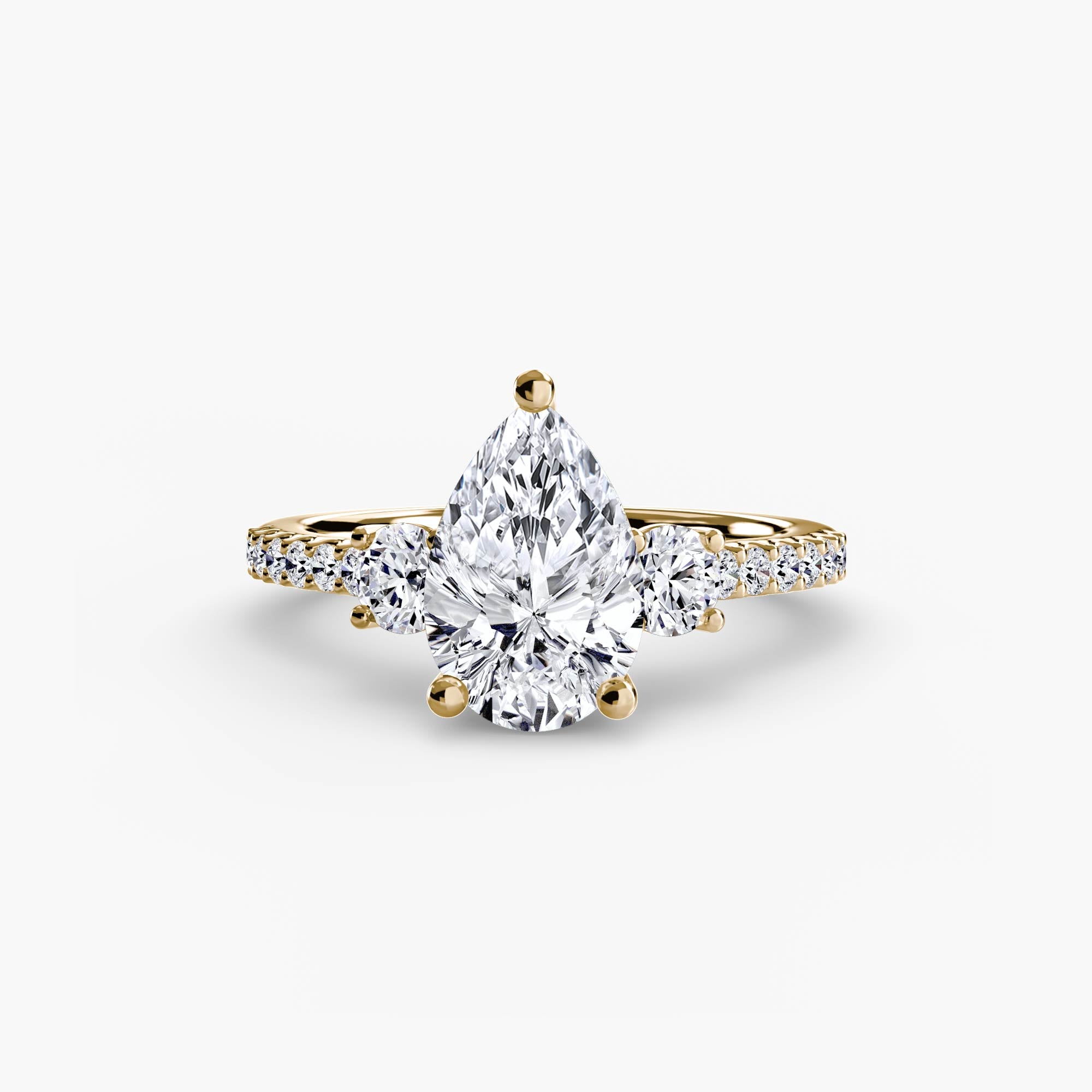 Three-Stone Ring with Pavé Band 5